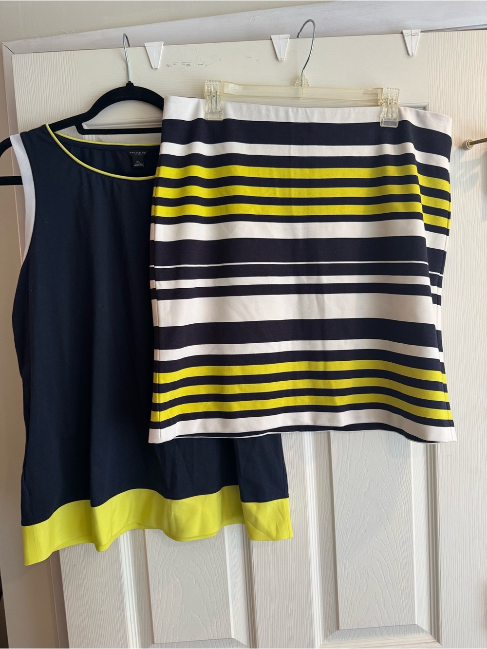 Ann Taylor Striped Pencil Skirt and Tank Set
